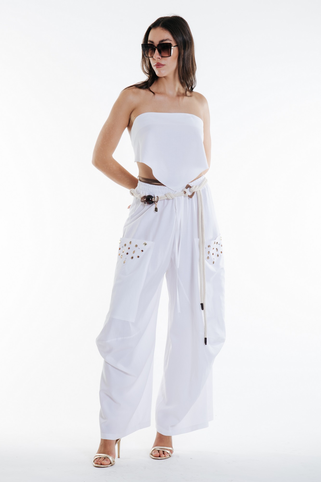 MIXED LINEN TROUSERS